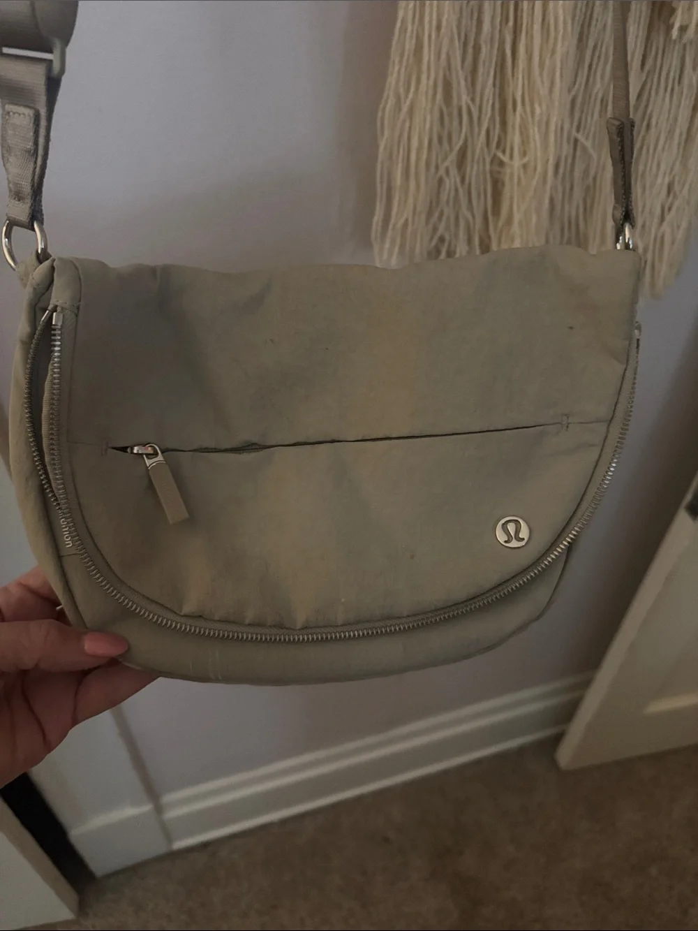 lululemon athletica sage green crossbody sling